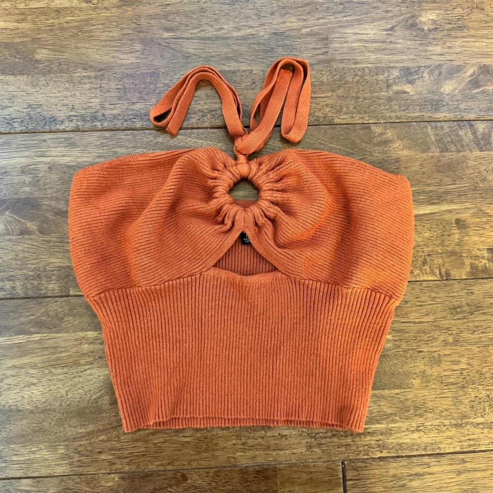 Almost Famous orange Knit Crop Top